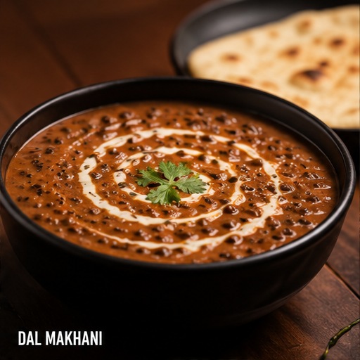 Creamy Dal Makhani in a dark bowl